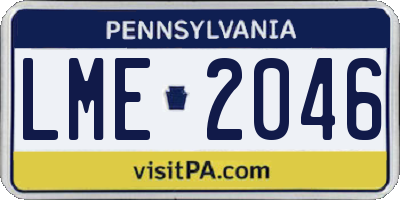 PA license plate LME2046