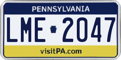 PA license plate LME2047