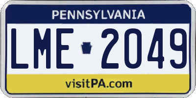 PA license plate LME2049
