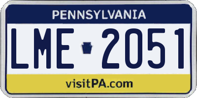 PA license plate LME2051