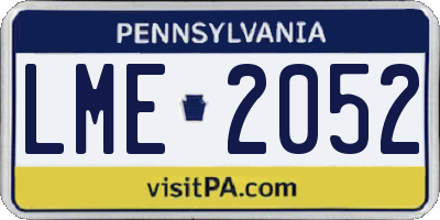 PA license plate LME2052