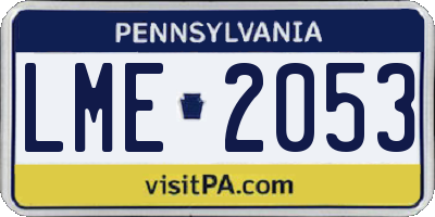 PA license plate LME2053