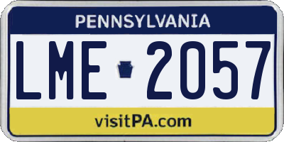 PA license plate LME2057