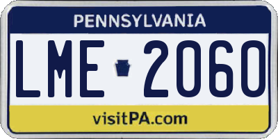 PA license plate LME2060