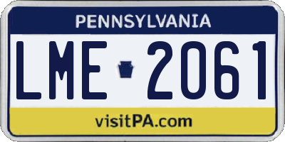 PA license plate LME2061