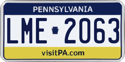 PA license plate LME2063