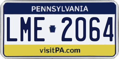 PA license plate LME2064