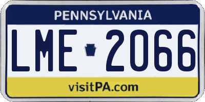 PA license plate LME2066