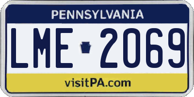 PA license plate LME2069