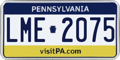 PA license plate LME2075