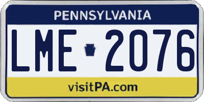 PA license plate LME2076
