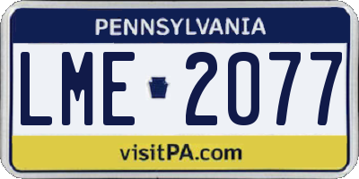 PA license plate LME2077