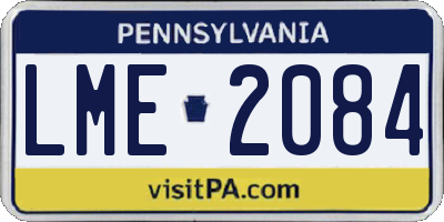 PA license plate LME2084