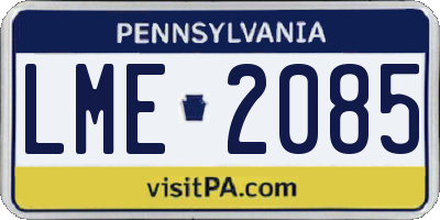 PA license plate LME2085