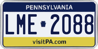PA license plate LME2088