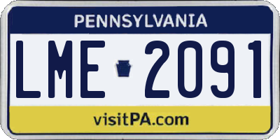 PA license plate LME2091