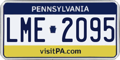 PA license plate LME2095