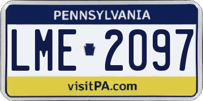 PA license plate LME2097