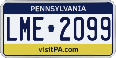 PA license plate LME2099