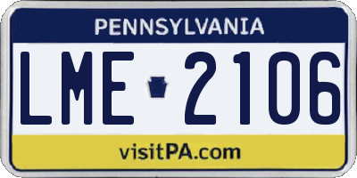 PA license plate LME2106