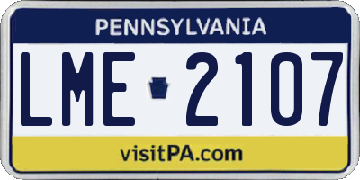 PA license plate LME2107