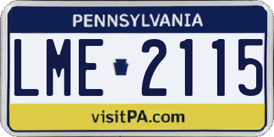 PA license plate LME2115