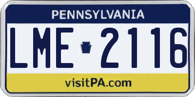 PA license plate LME2116