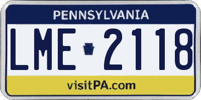 PA license plate LME2118