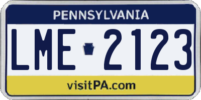 PA license plate LME2123