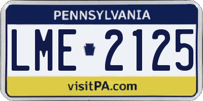 PA license plate LME2125