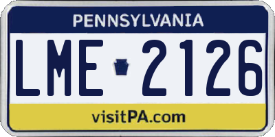 PA license plate LME2126