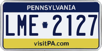 PA license plate LME2127