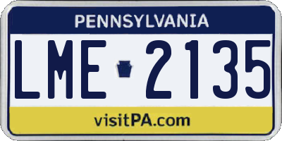 PA license plate LME2135