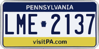 PA license plate LME2137