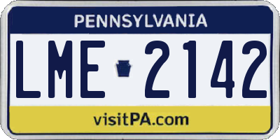 PA license plate LME2142