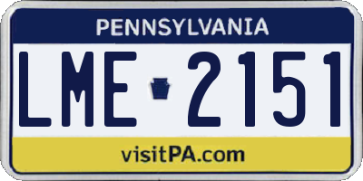 PA license plate LME2151