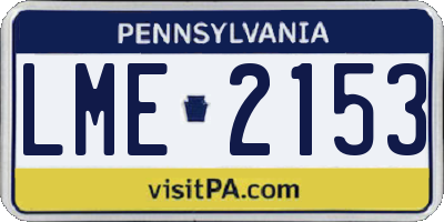 PA license plate LME2153