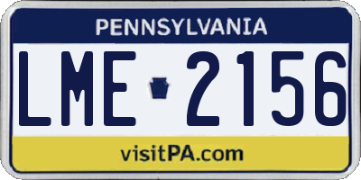 PA license plate LME2156
