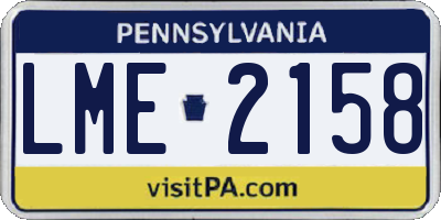 PA license plate LME2158