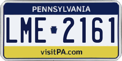 PA license plate LME2161