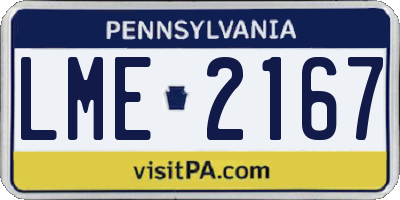 PA license plate LME2167