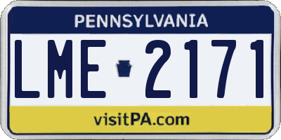 PA license plate LME2171