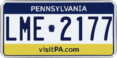 PA license plate LME2177