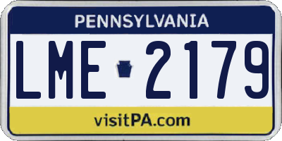 PA license plate LME2179