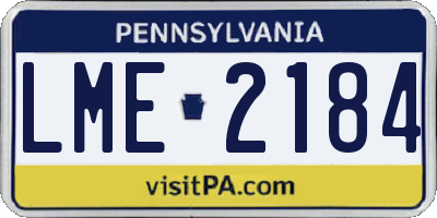 PA license plate LME2184