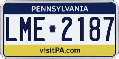 PA license plate LME2187
