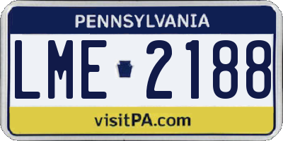 PA license plate LME2188