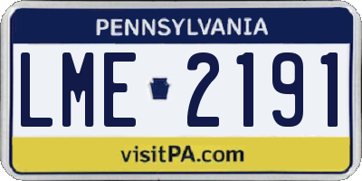 PA license plate LME2191
