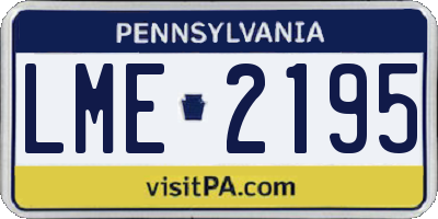 PA license plate LME2195