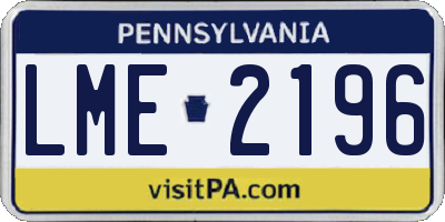 PA license plate LME2196